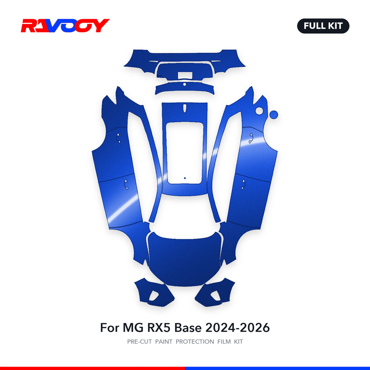 Full vehicle PPF pattern for 2024-2026 MG RX5 Base