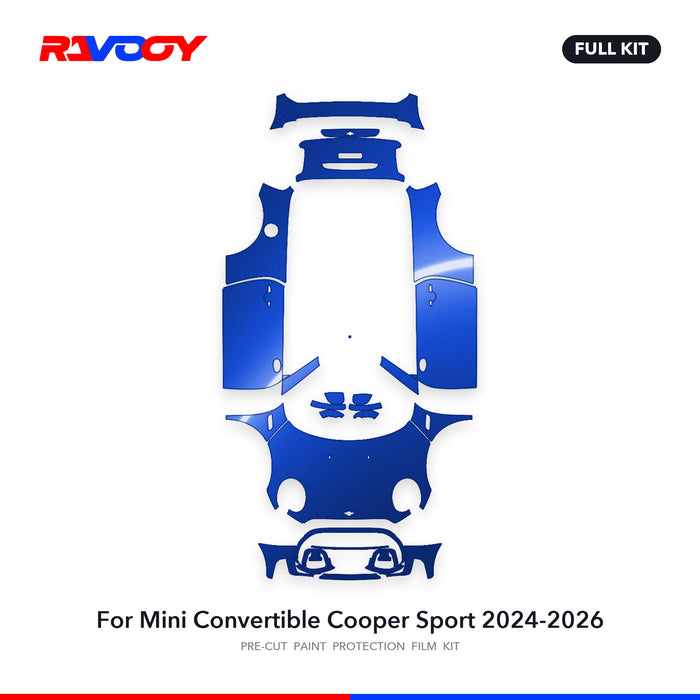 Full vehicle PPF pattern for 2024-2026 Mini Convertible Cooper Sport