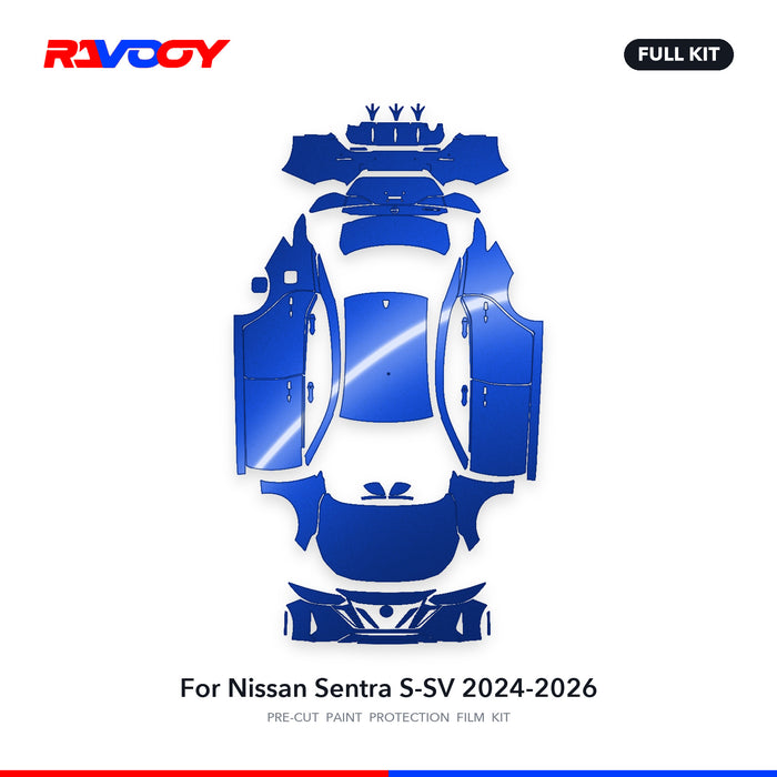 Full vehicle PPF pattern for 2024-2026 Nissan Sentra S-SV