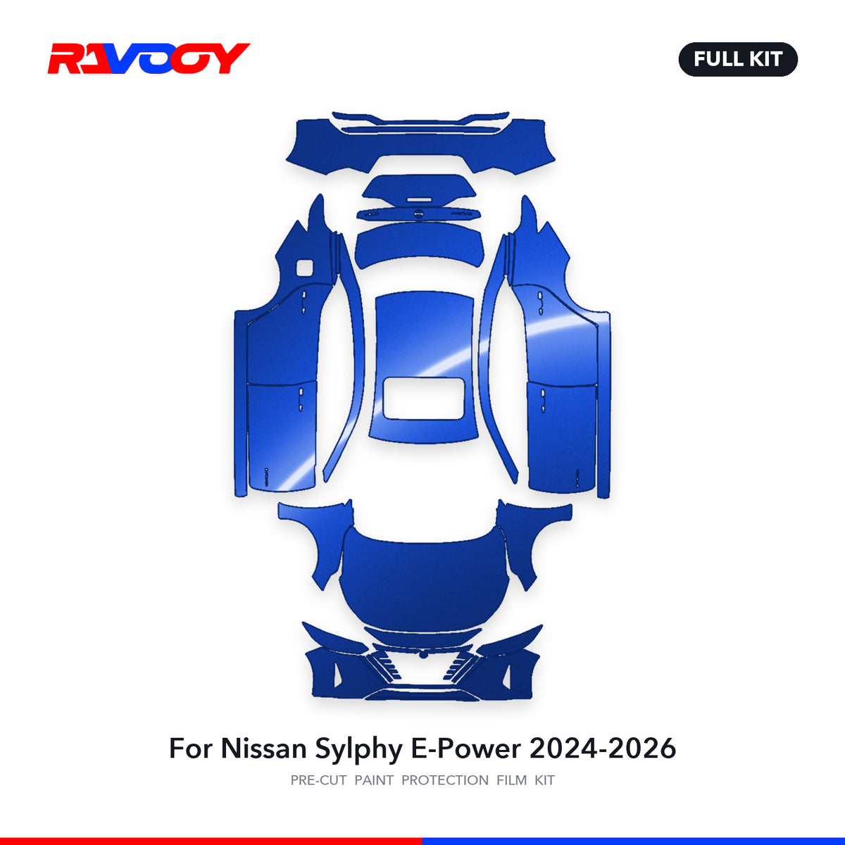 Full vehicle PPF pattern for 2024-2026 Nissan Sylphy E-Power