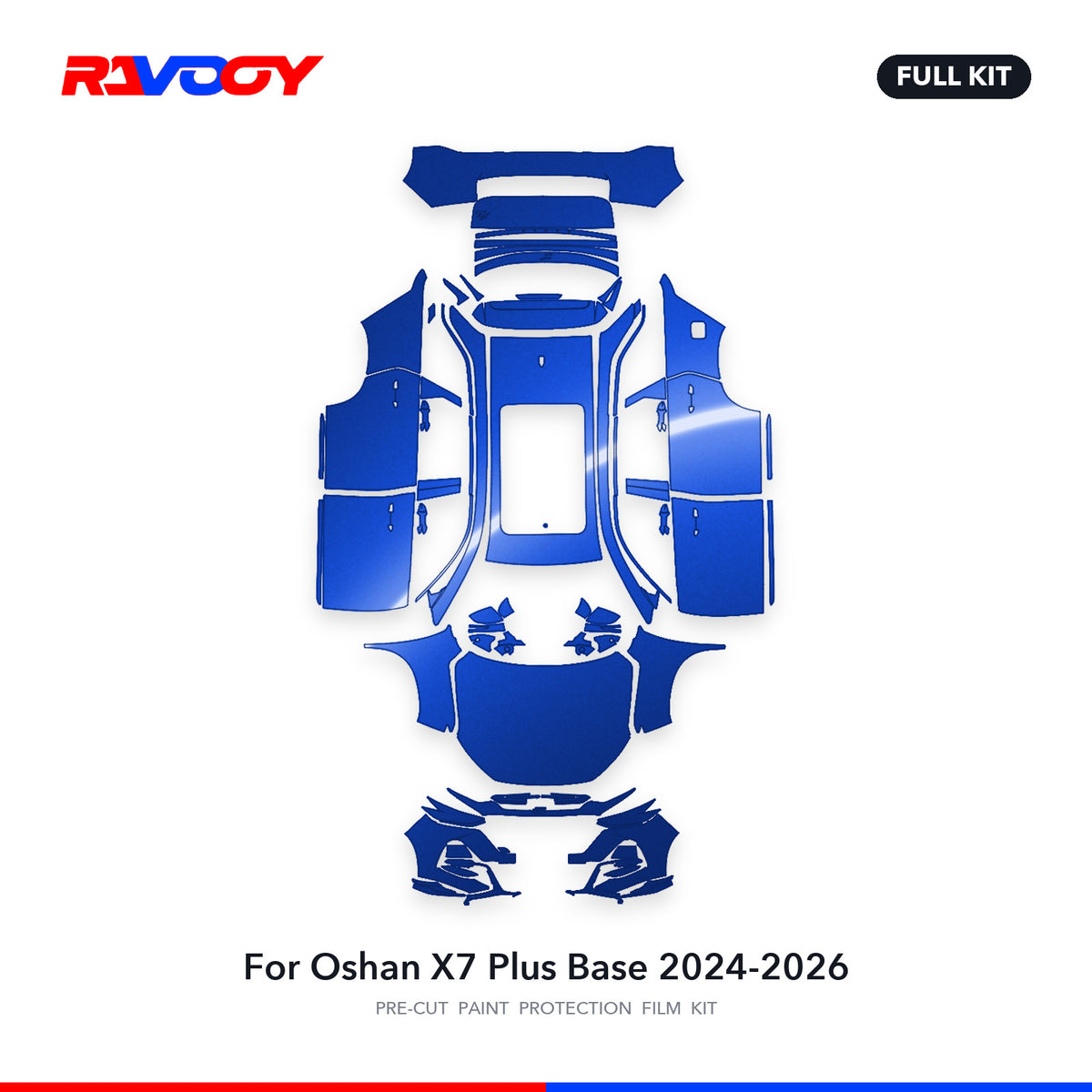 Full vehicle PPF pattern for 2024-2026 Oshan X7 Plus Base