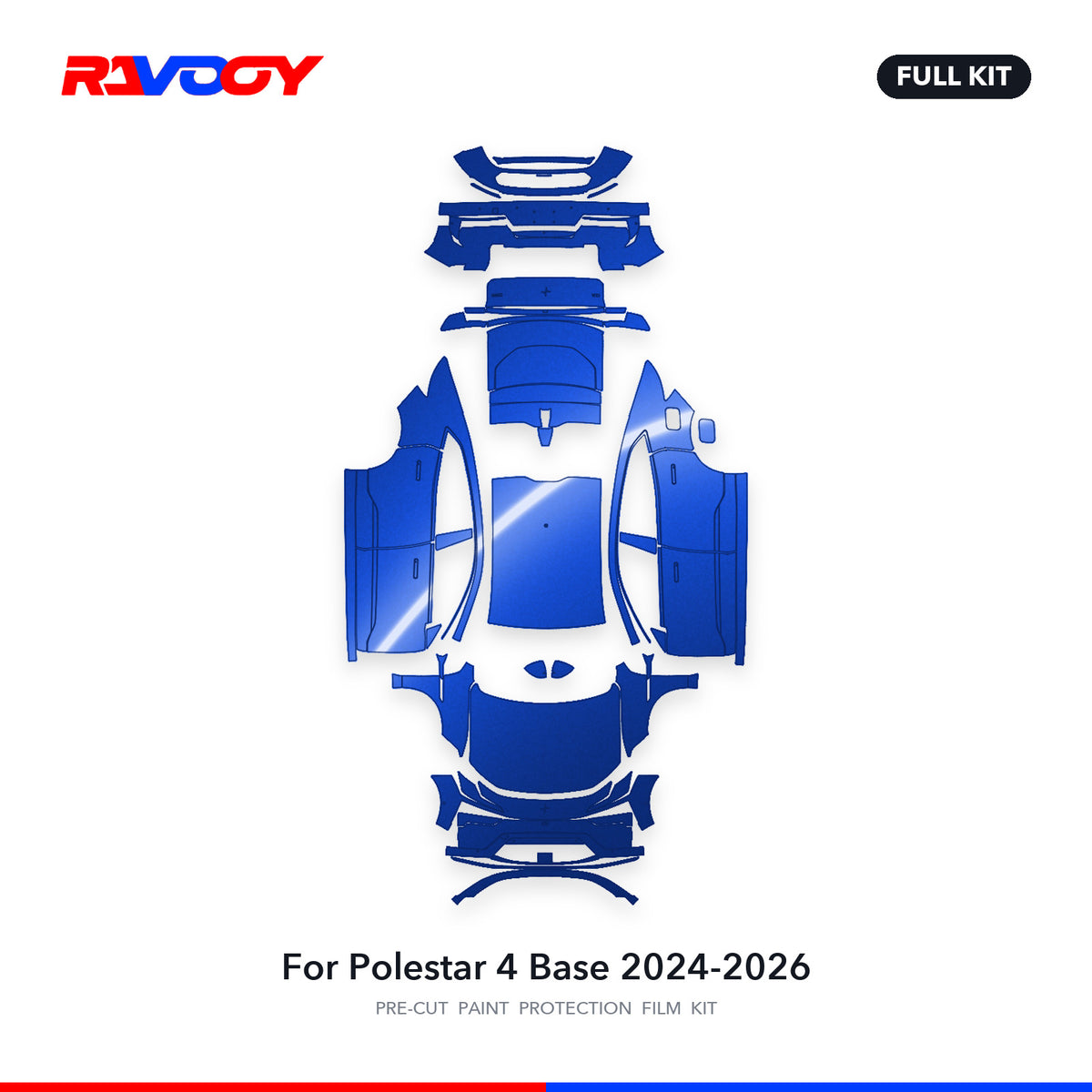Full vehicle PPF pattern for 2024-2026 Polestar 4 Base