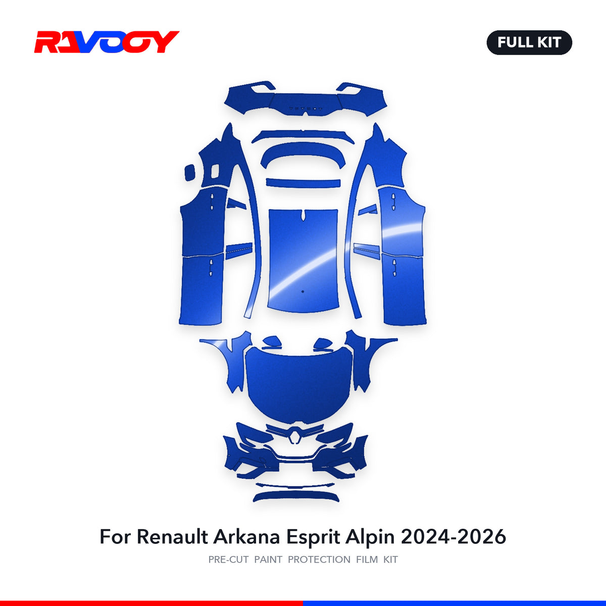 Full vehicle PPF pattern for 2024-2026 Renault Arkana Esprit Alpin