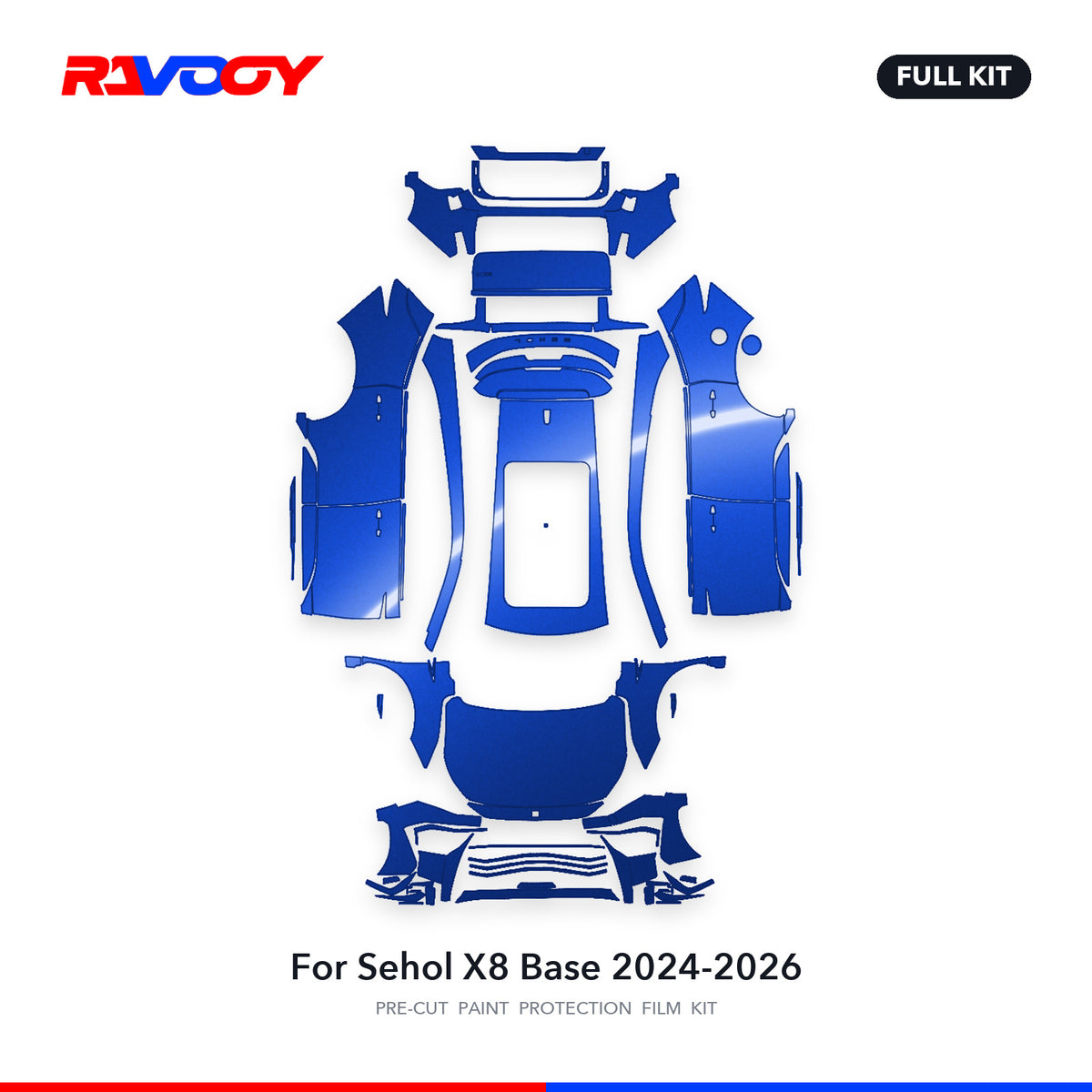 Full vehicle PPF pattern for 2024-2026 Sehol X8 Base