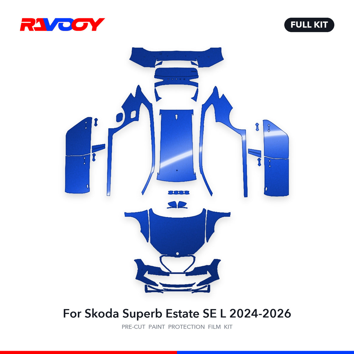 Full vehicle PPF pattern for 2024-2026 Skoda Superb Estate SE L