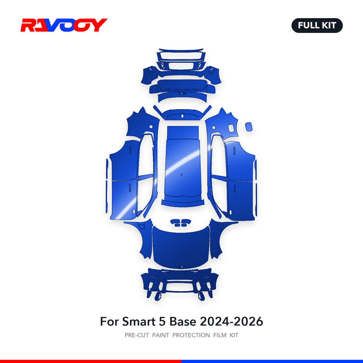 Full vehicle PPF pattern for 2024-2026 Smart 5 Base
