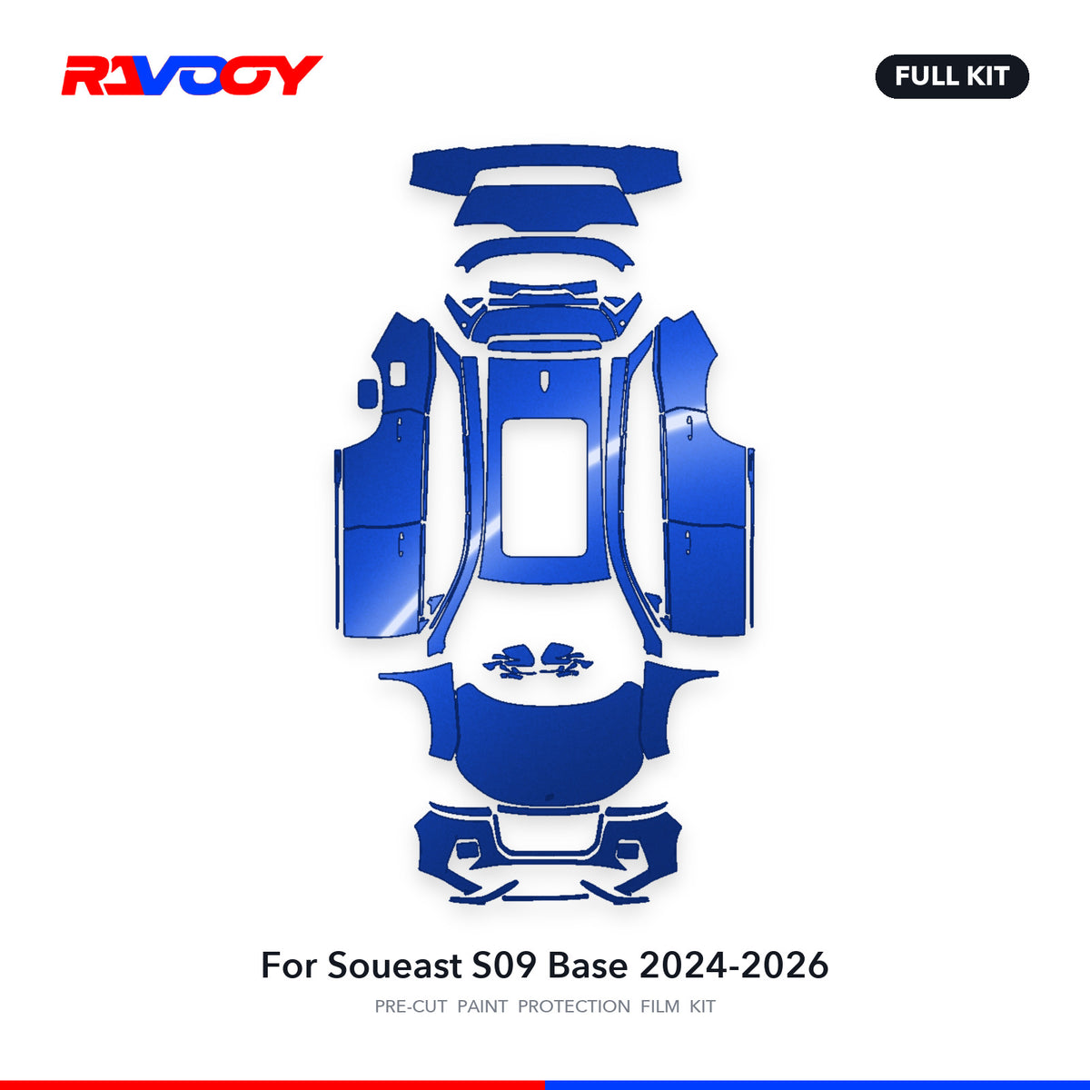 Full vehicle PPF pattern for 2024-2026 Soueast S09 Base
