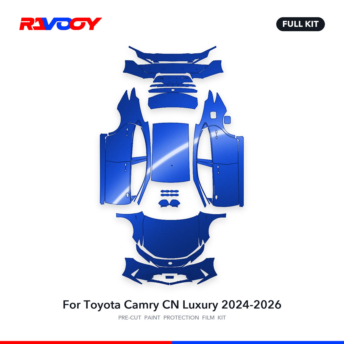 Full vehicle PPF pattern for 2024-2026 Toyota Camry CN Luxury