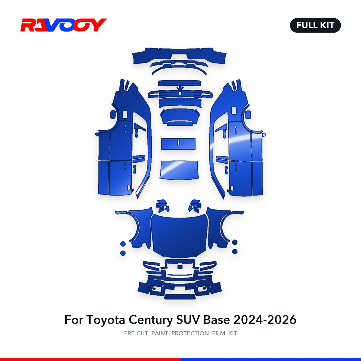 Full vehicle PPF pattern for 2024-2026 Toyota Century SUV Base