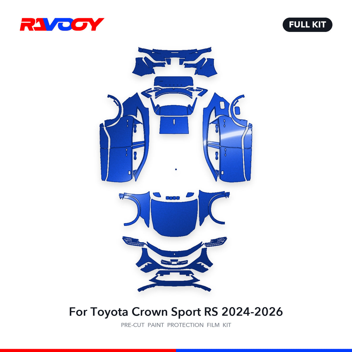 Full vehicle PPF pattern for 2024-2026 Toyota Crown Sport RS