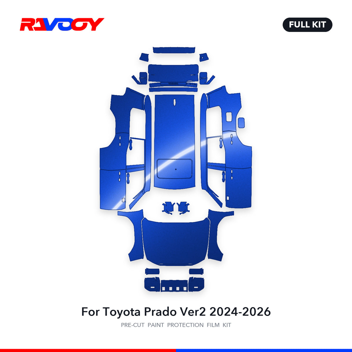 Full vehicle PPF pattern for 2024-2026 Toyota Prado Ver2