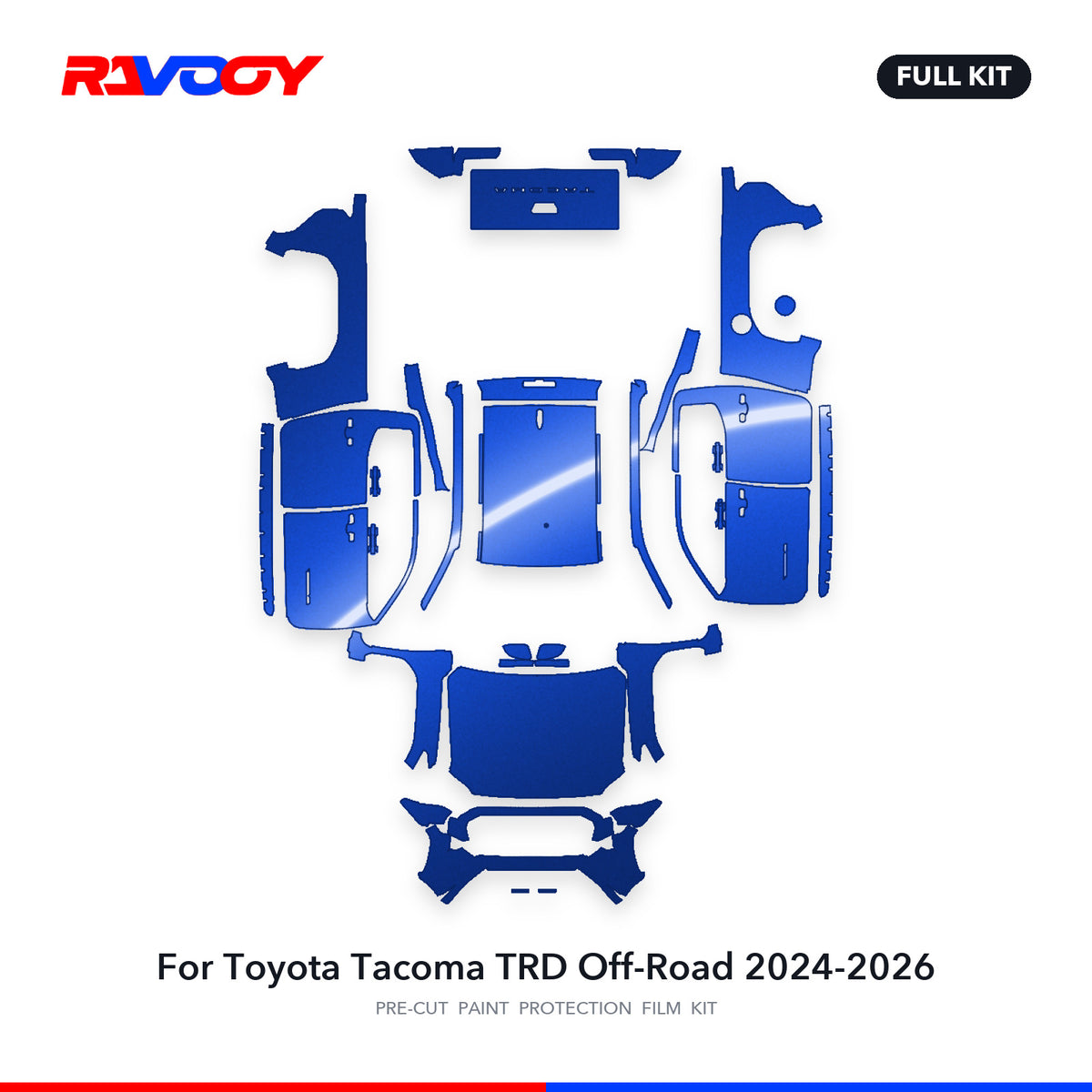 Full vehicle PPF pattern for 2024-2026 Toyota Tacoma TRD Off-Road