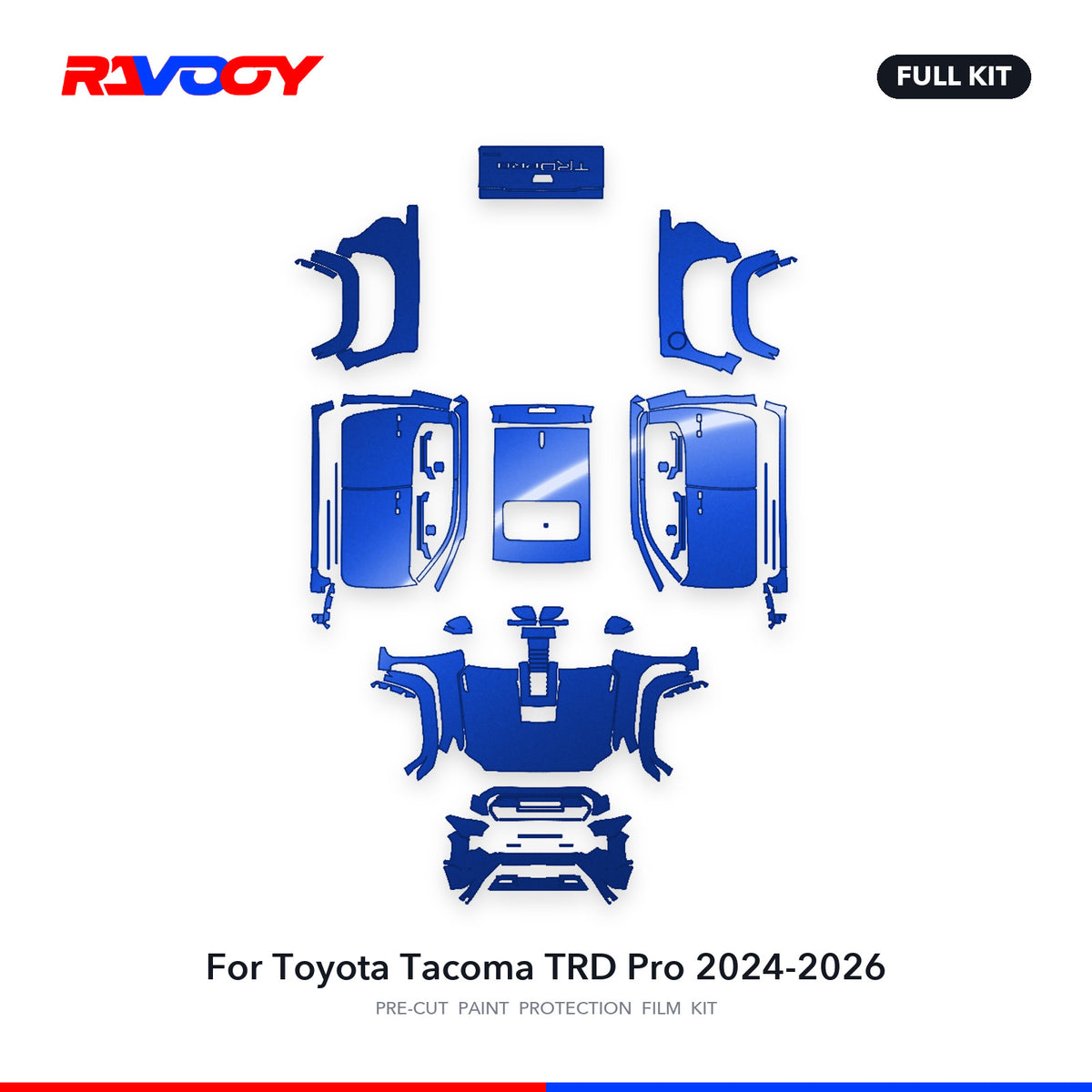 Full vehicle PPF pattern for 2024-2026 Toyota Tacoma TRD Pro