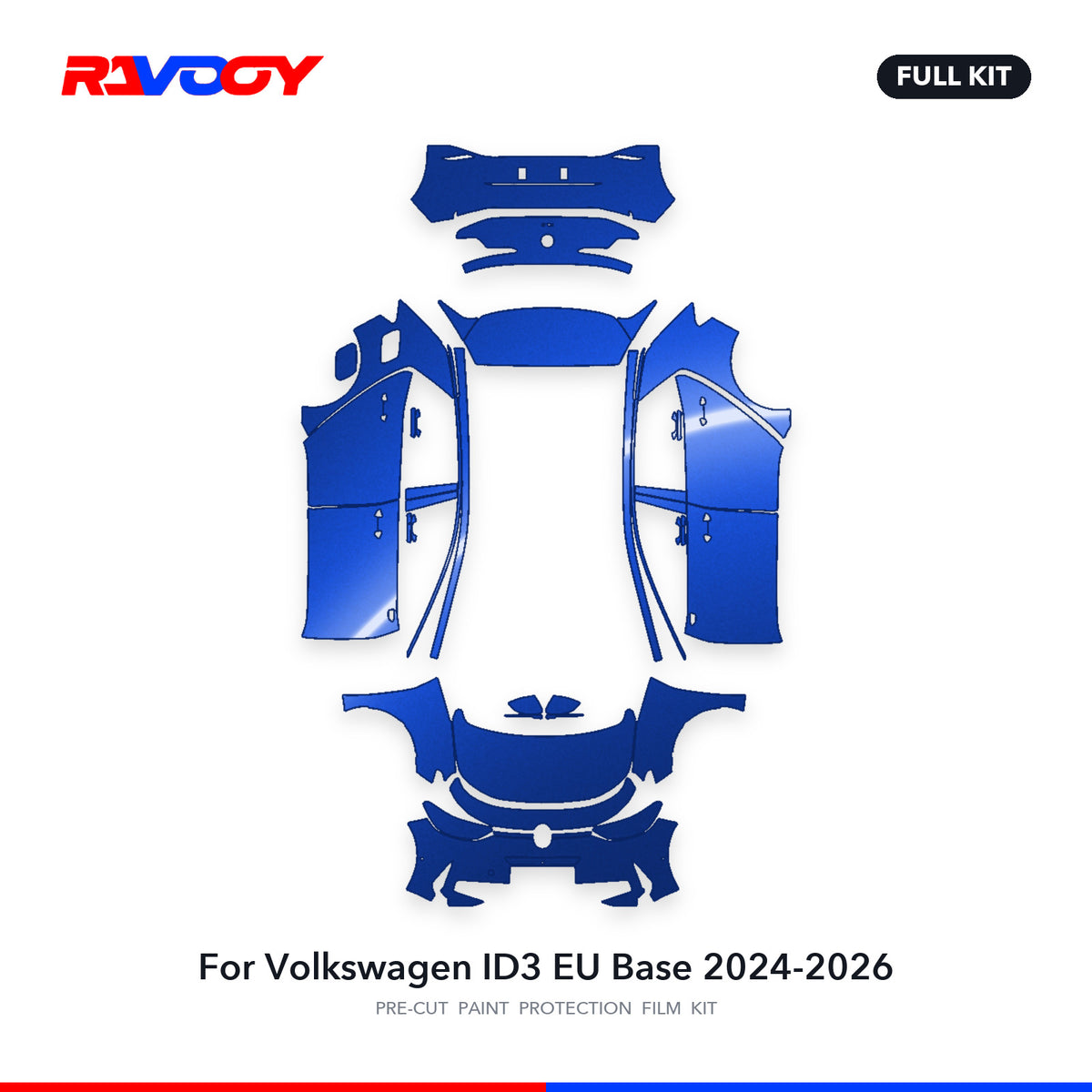 Full vehicle PPF pattern for 2024-2026 Volkswagen ID3 EU Base