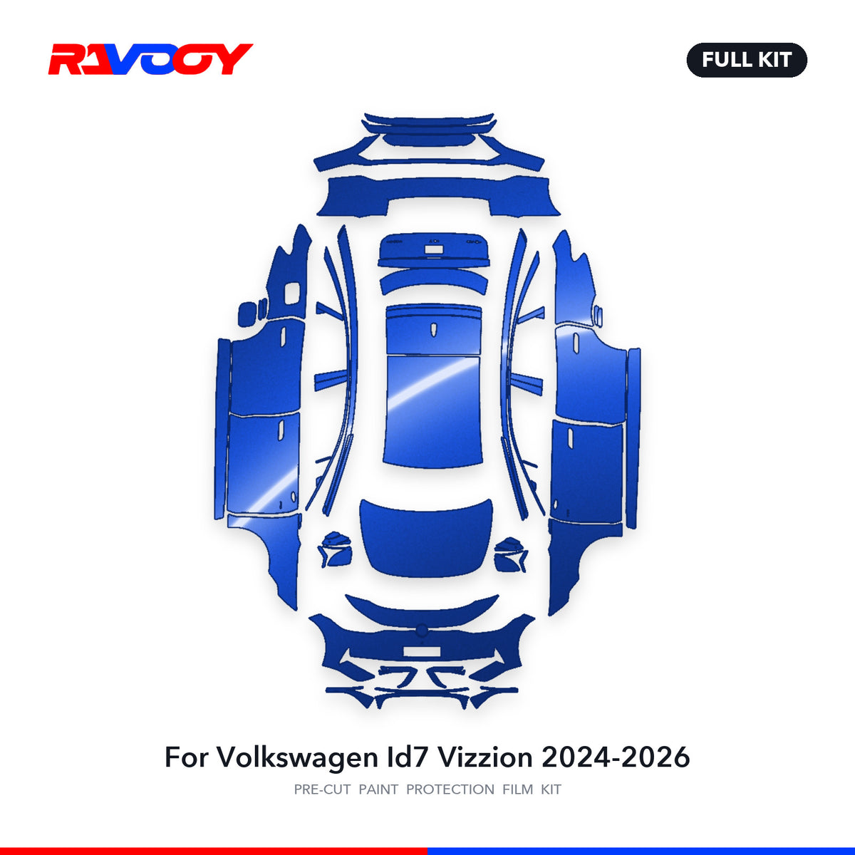 Full vehicle PPF pattern for 2024-2026 Volkswagen Id7 Vizzion