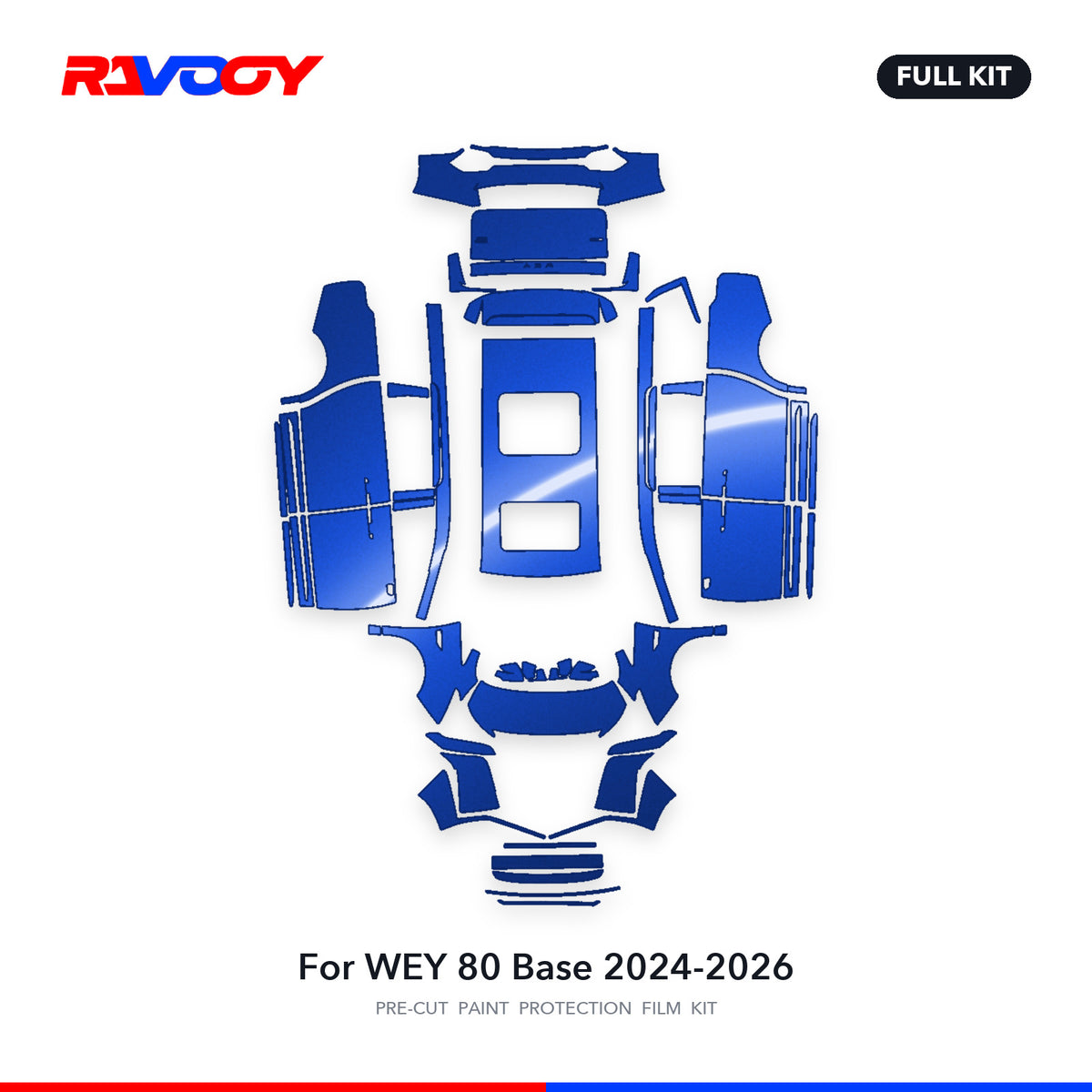 Full vehicle PPF pattern for 2024-2026 WEY 80 Base