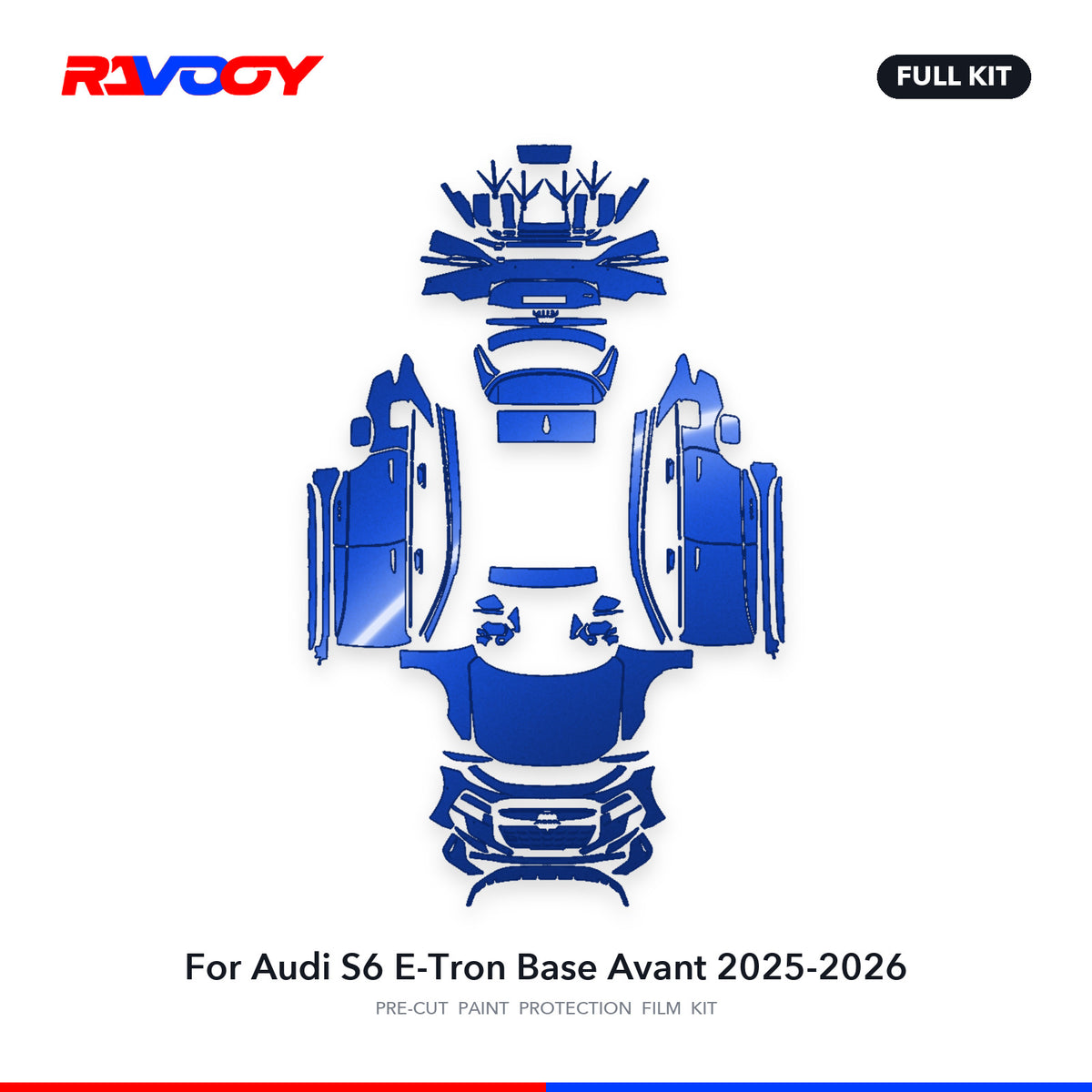 Full vehicle PPF pattern for 2025-2026 Audi S6 E-Tron Base Avant