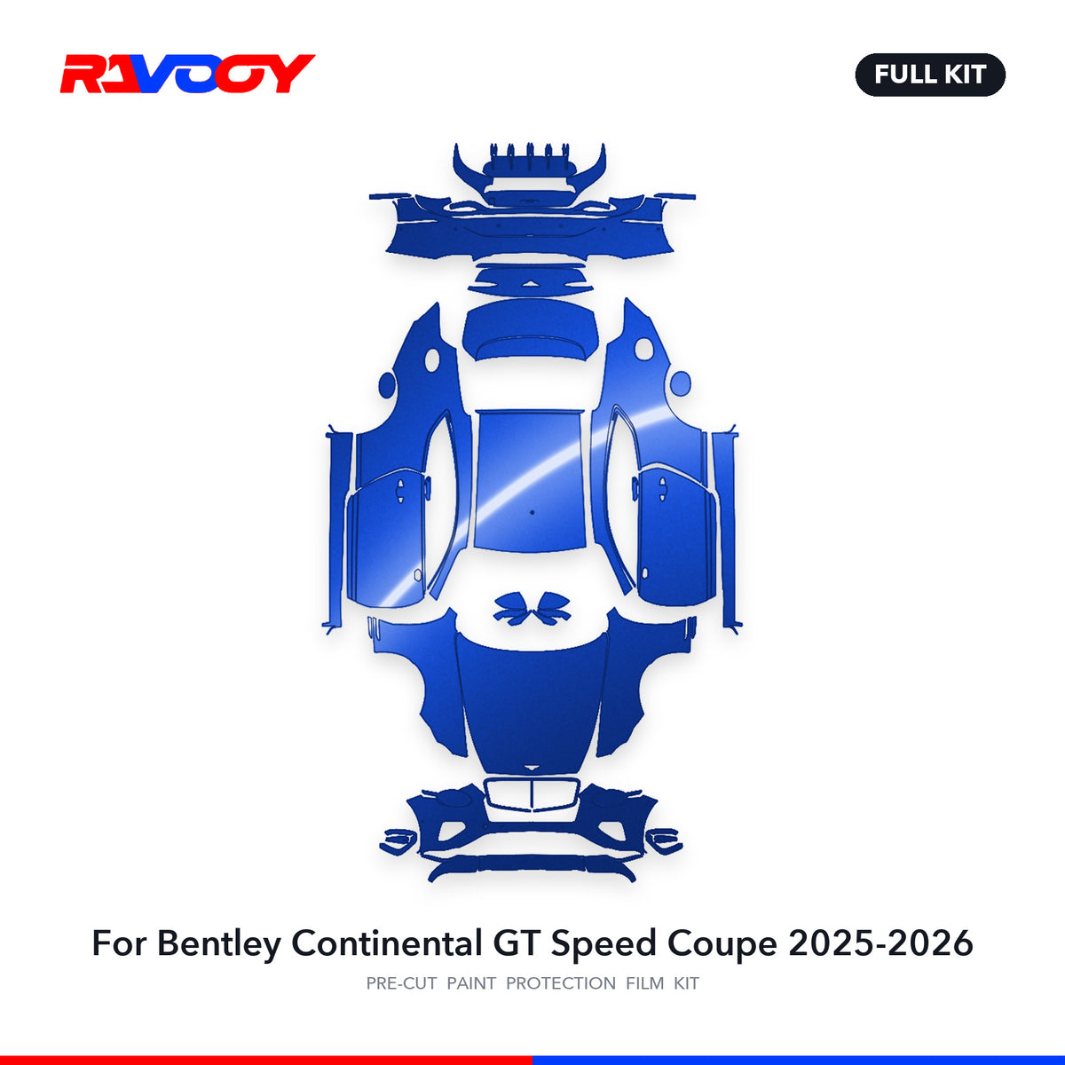 Full vehicle PPF pattern for 2025-2026 Bentley Continental GT Speed Coupe