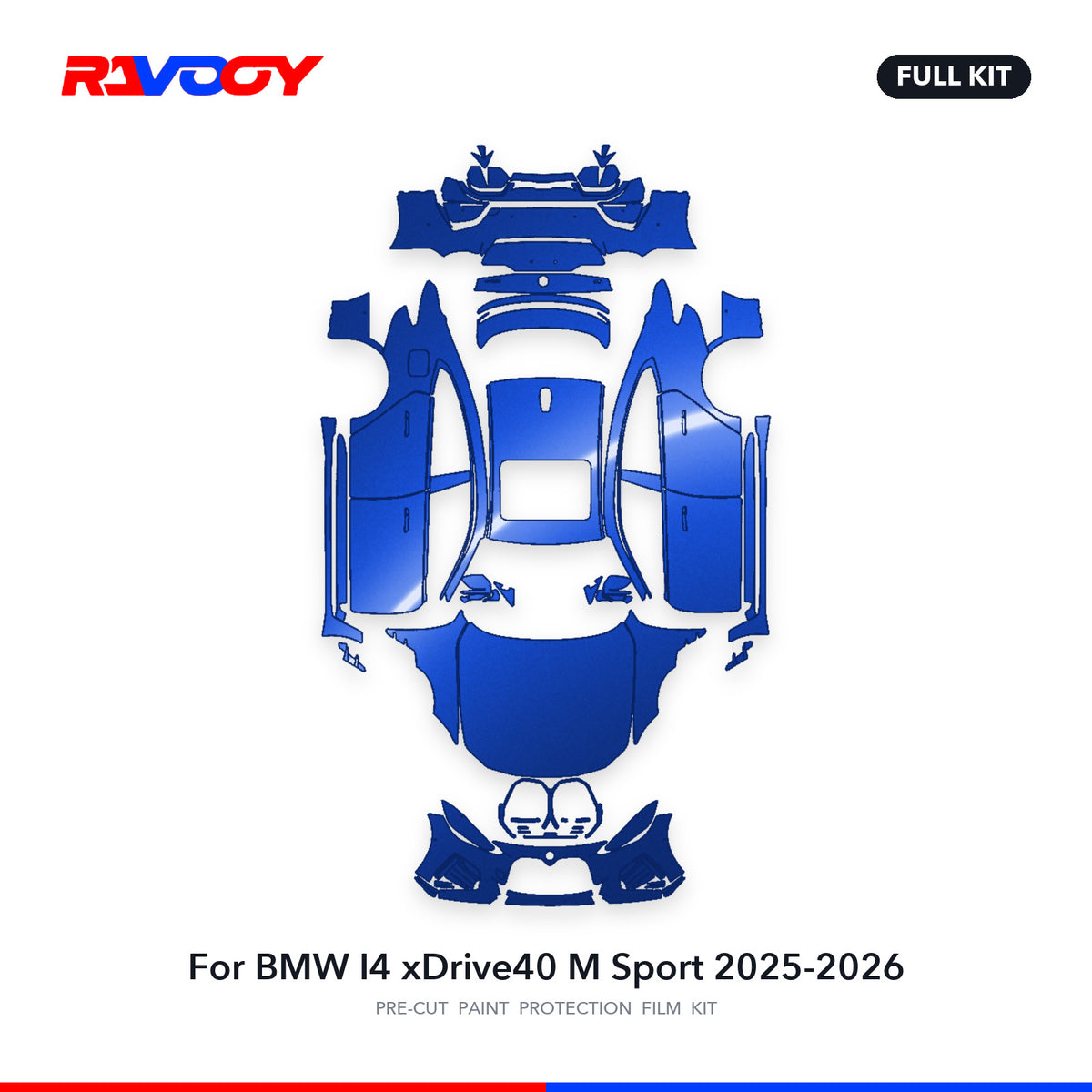Full vehicle PPF pattern for 2025-2026 BMW I4 xDrive40 M Sport