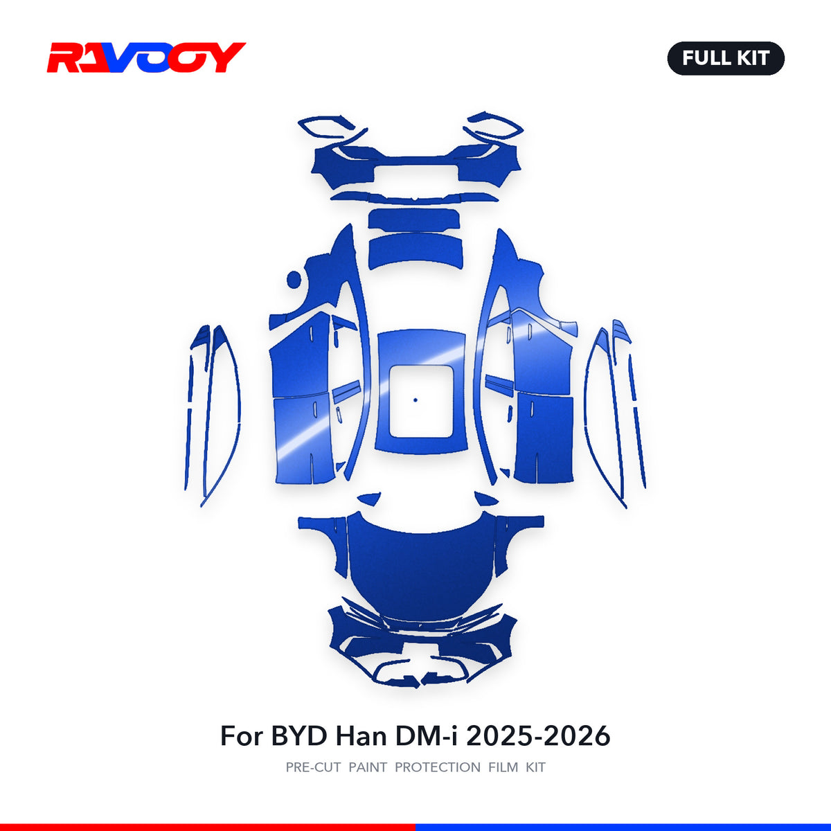 Full vehicle PPF pattern for 2025-2026 BYD Han DM-i