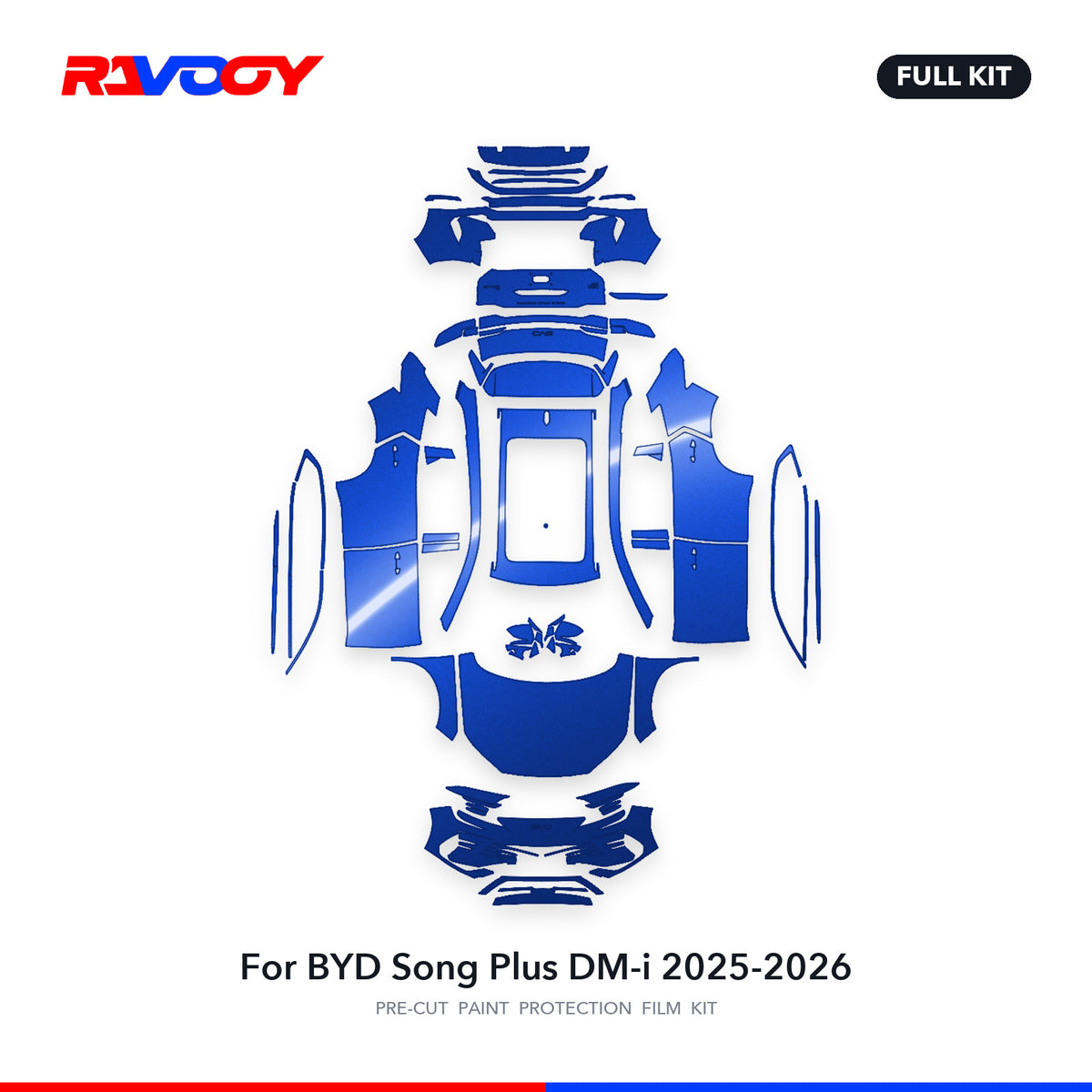 Full vehicle PPF pattern for 2025-2026 BYD Song Plus DM-i