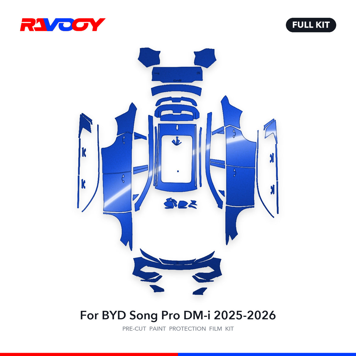 Full vehicle PPF pattern for 2025-2026 BYD Song Pro DM-i