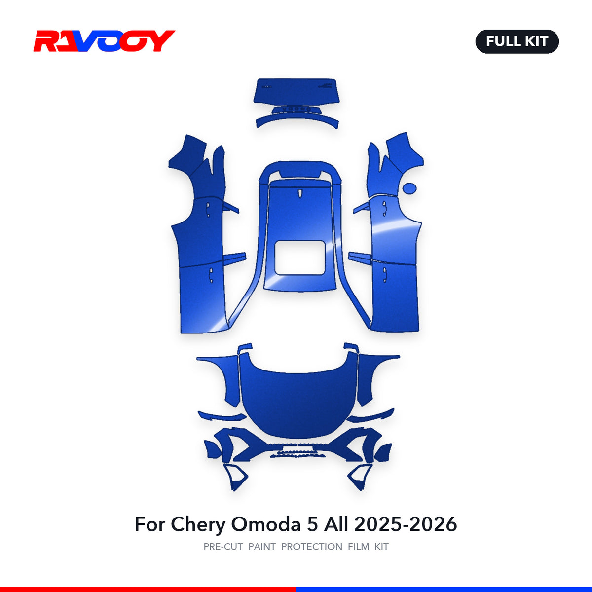 Full vehicle PPF pattern for 2025-2026 Chery Omoda 5 All