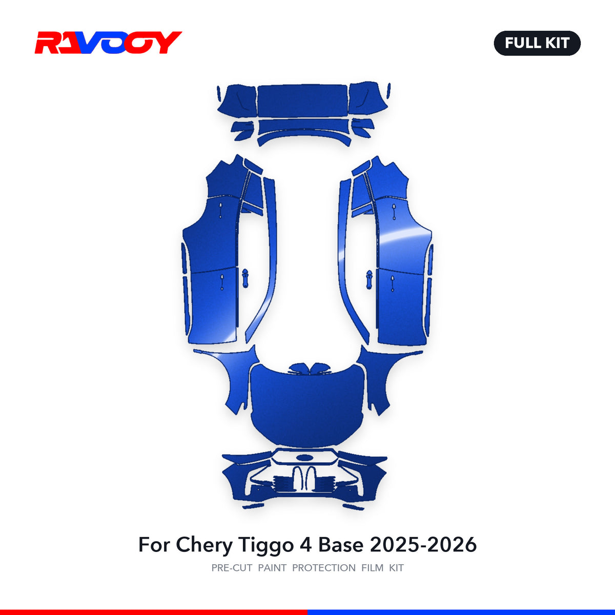 Full vehicle PPF pattern for 2025-2026 Chery Tiggo 4 Base