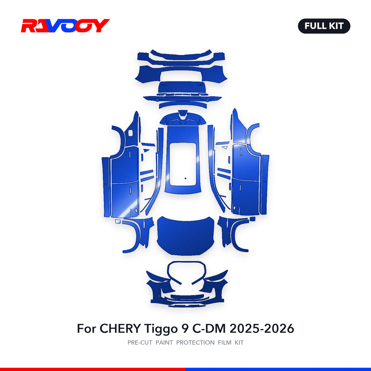 Full vehicle PPF pattern for 2025-2026 CHERY Tiggo 9 C-DM