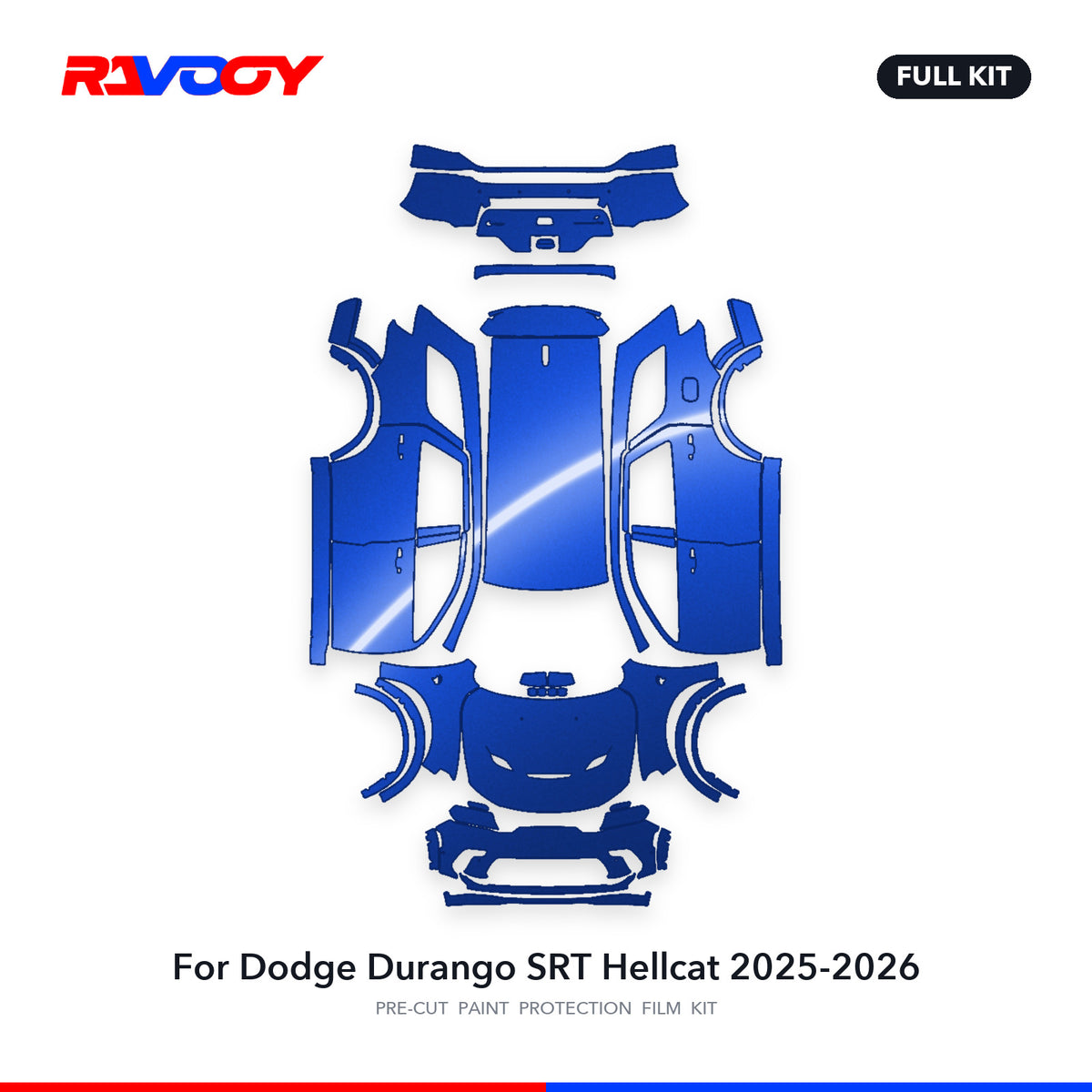 Full vehicle PPF pattern for 2025-2026 Dodge Durango SRT Hellcat