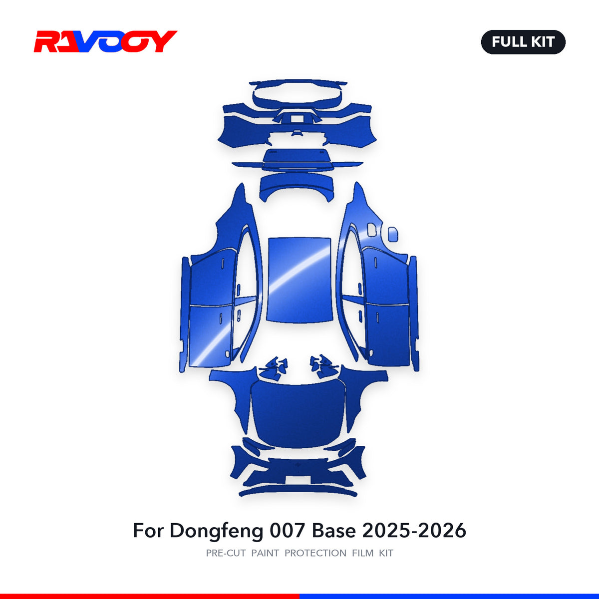Full vehicle PPF pattern for 2025-2026 Dongfeng 007 Base