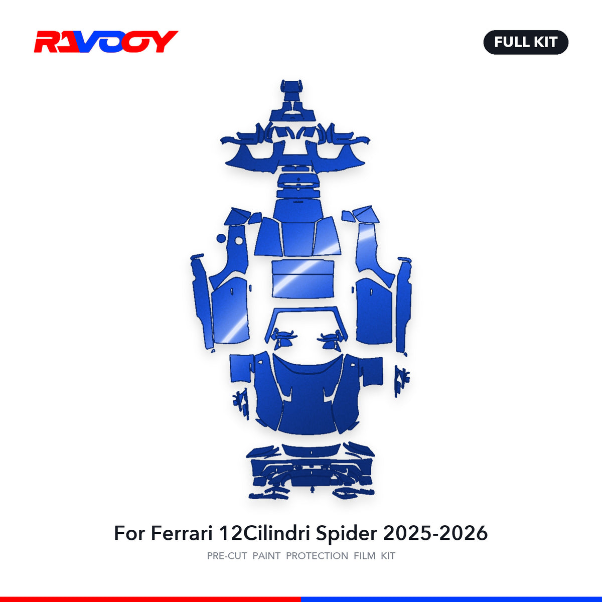 Full vehicle PPF pattern for 2025-2026 Ferrari 12Cilindri Spider