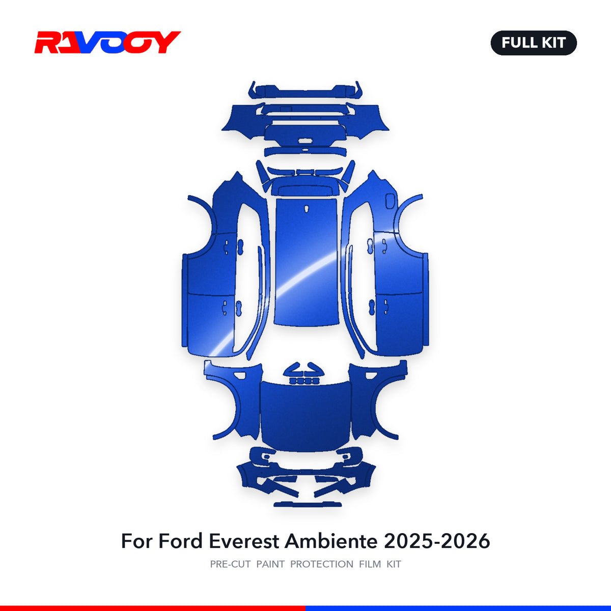 Full vehicle PPF pattern for 2025-2026 Ford Everest Ambiente