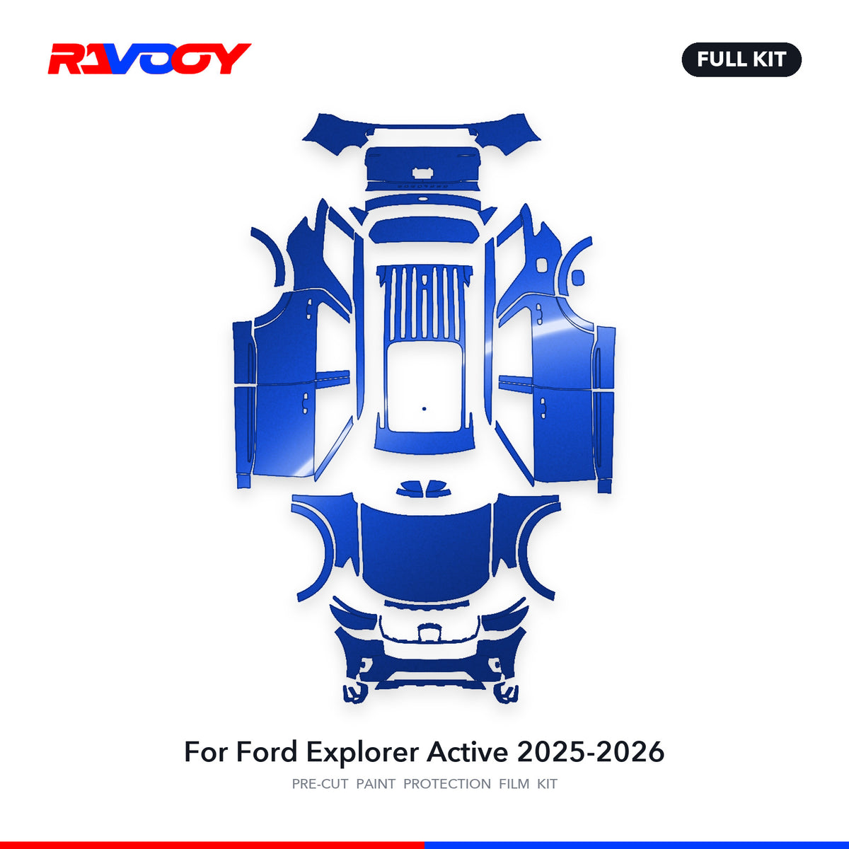 Full vehicle PPF pattern for 2025-2026 Ford Explorer Active