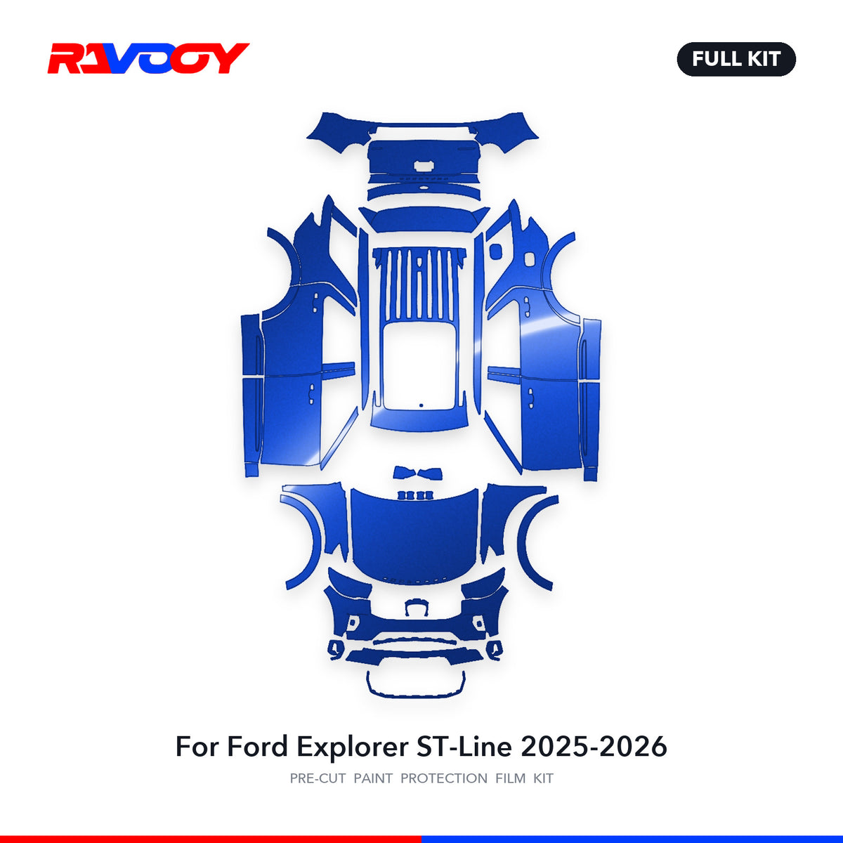 Full vehicle PPF pattern for 2025-2026 Ford Explorer ST-Line