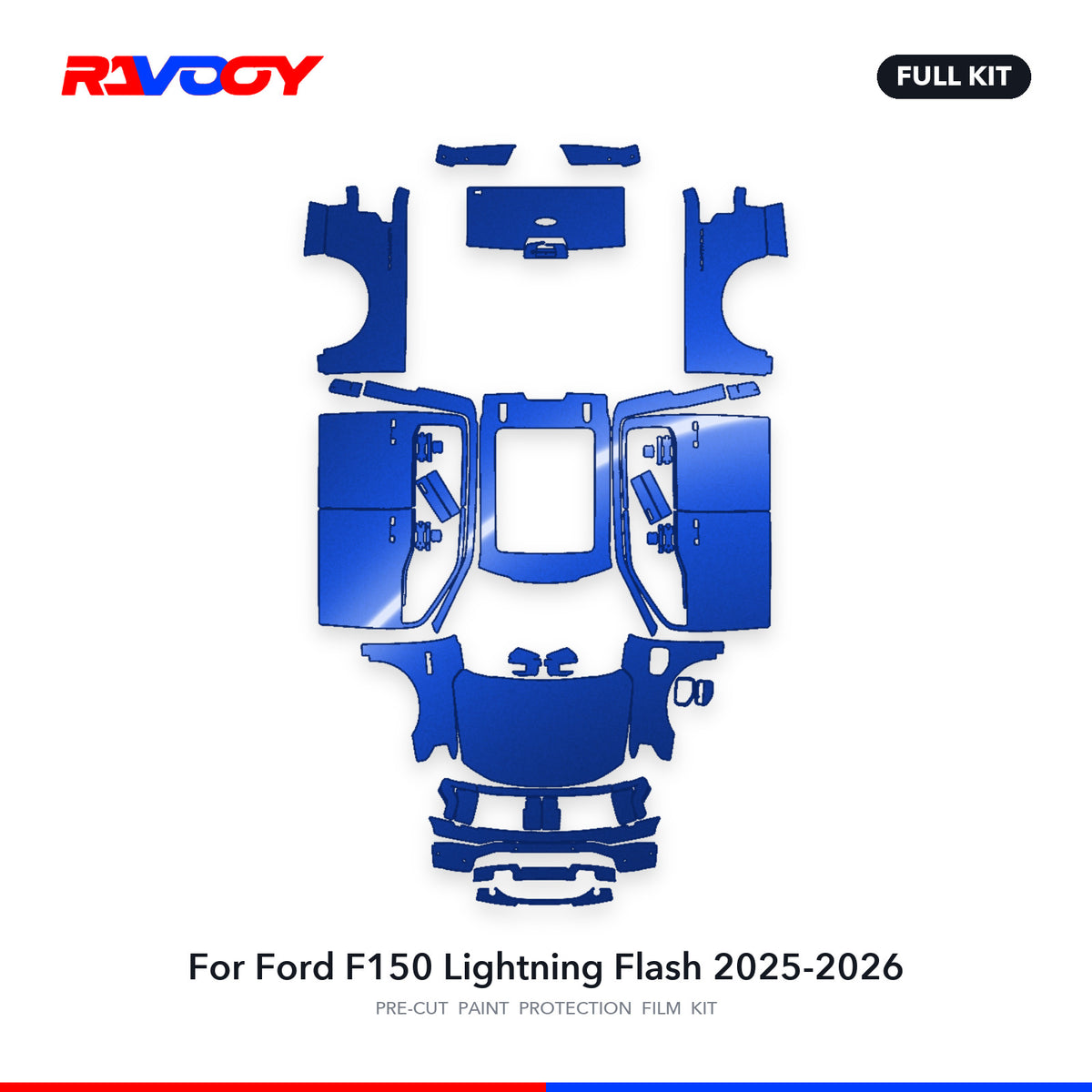 Full vehicle PPF pattern for 2025-2026 Ford F150 Lightning Flash