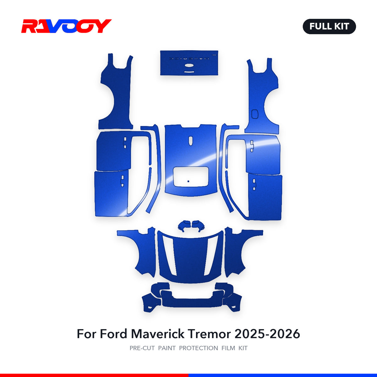 Full vehicle PPF pattern for 2025-2026 Ford Maverick Tremor