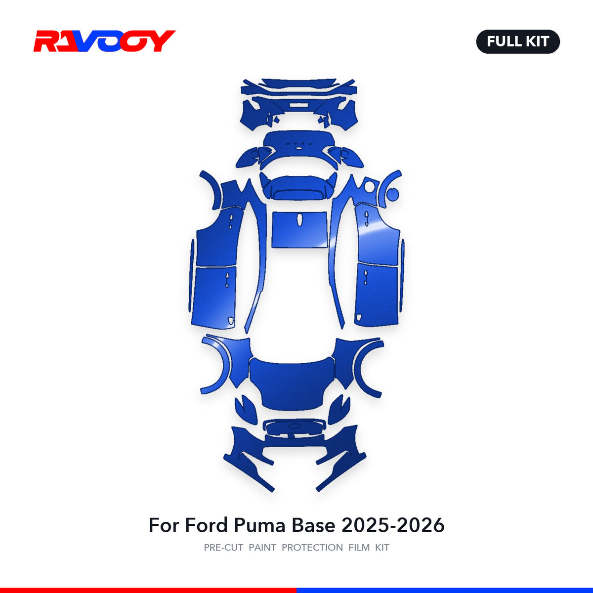 Full vehicle PPF pattern for 2025-2026 Ford Puma Base
