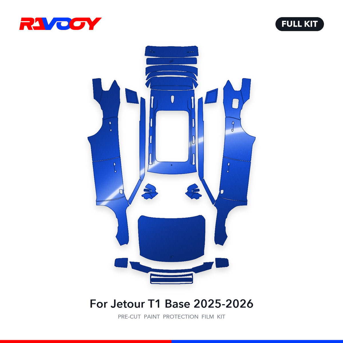 Full vehicle PPF pattern for 2025-2026 Jetour T1 Base
