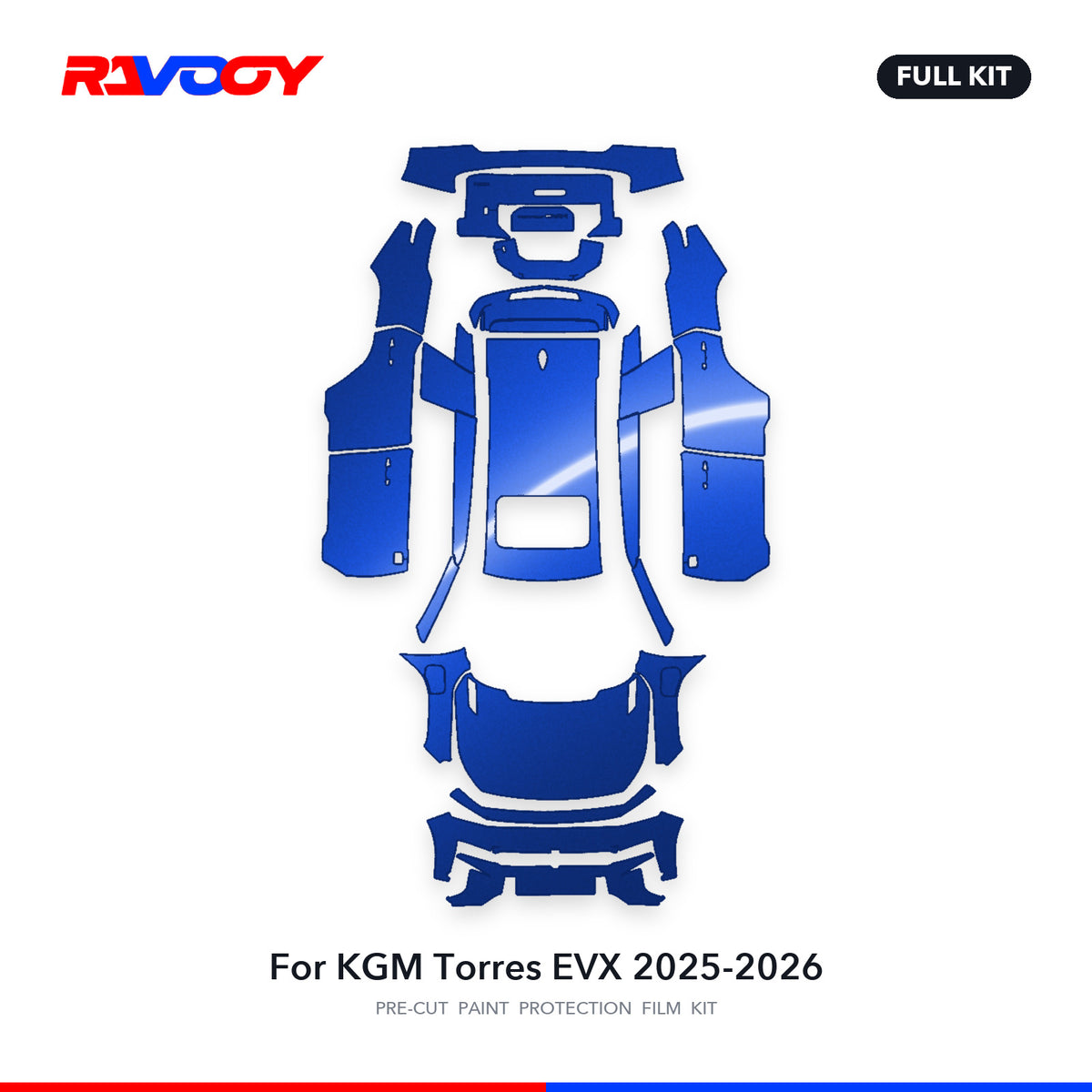 Full vehicle PPF pattern for 2025-2026 KGM Torres EVX