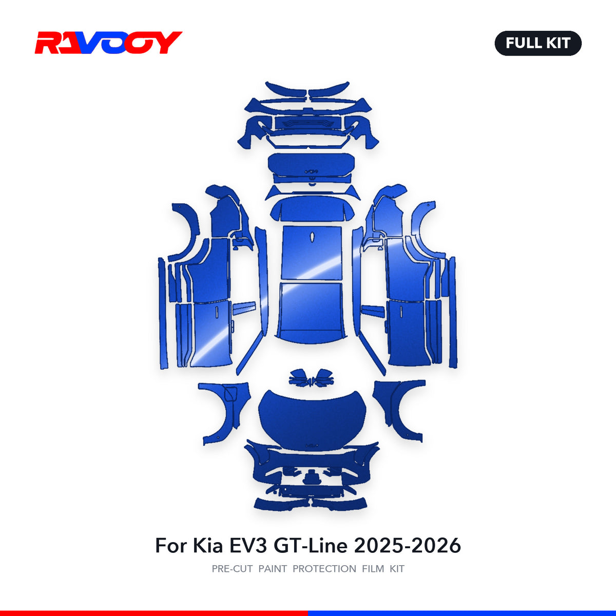 Full vehicle PPF pattern for 2025-2026 Kia EV3 GT-Line