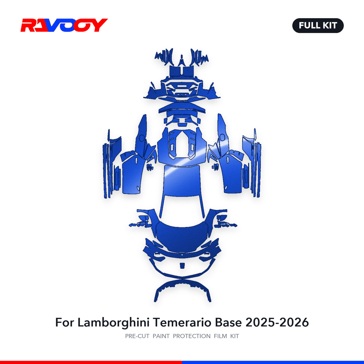 Full vehicle PPF pattern for 2025-2026 Lamborghini Temerario Base