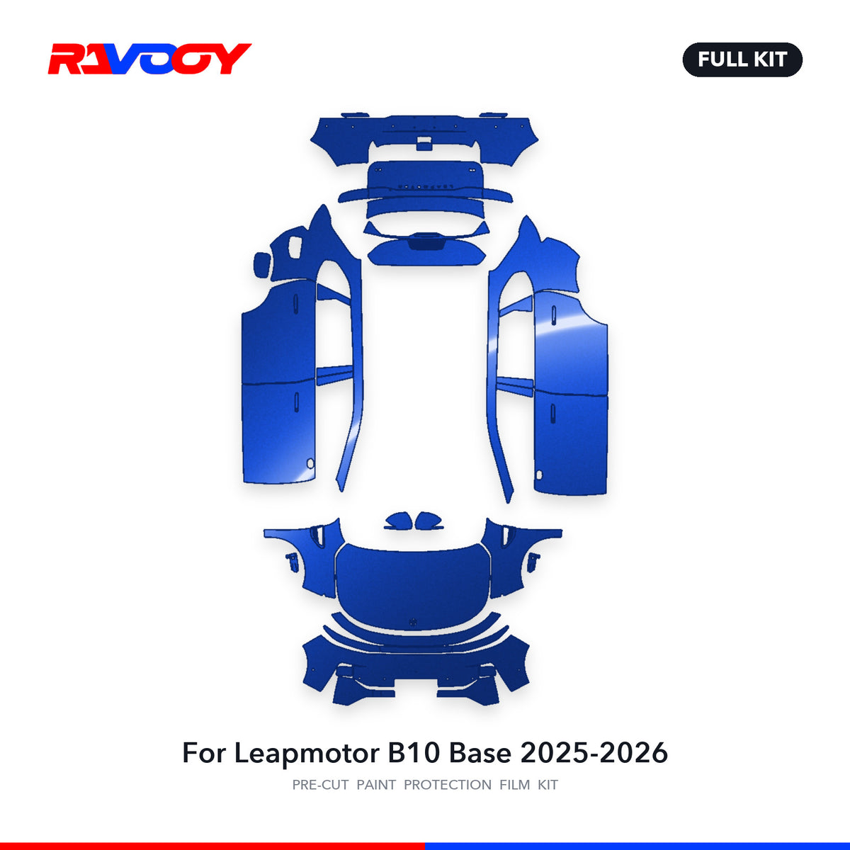Full vehicle PPF pattern for 2025-2026 Leapmotor B10 Base