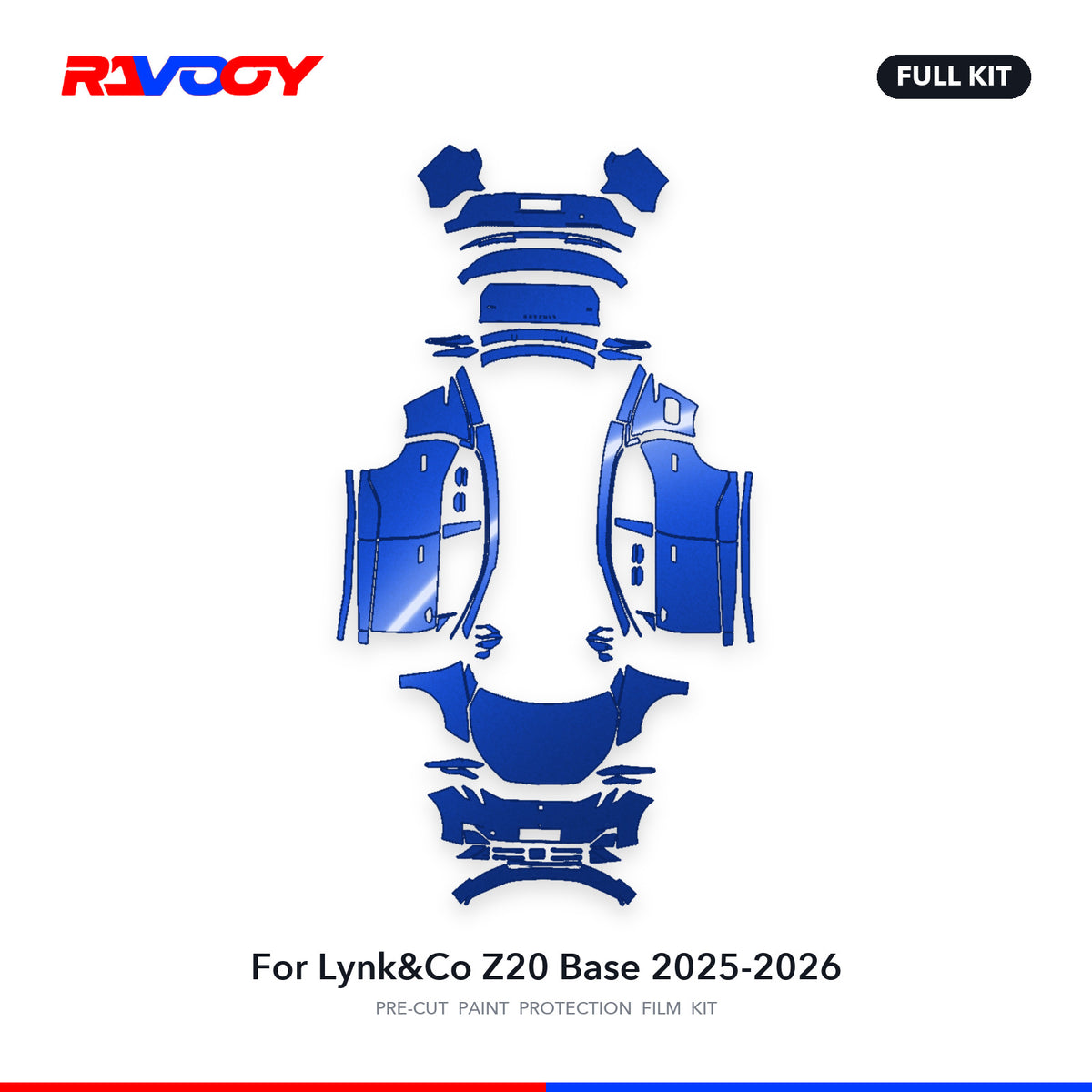Full vehicle PPF pattern for 2025-2026 Lynk&Co Z20 Base