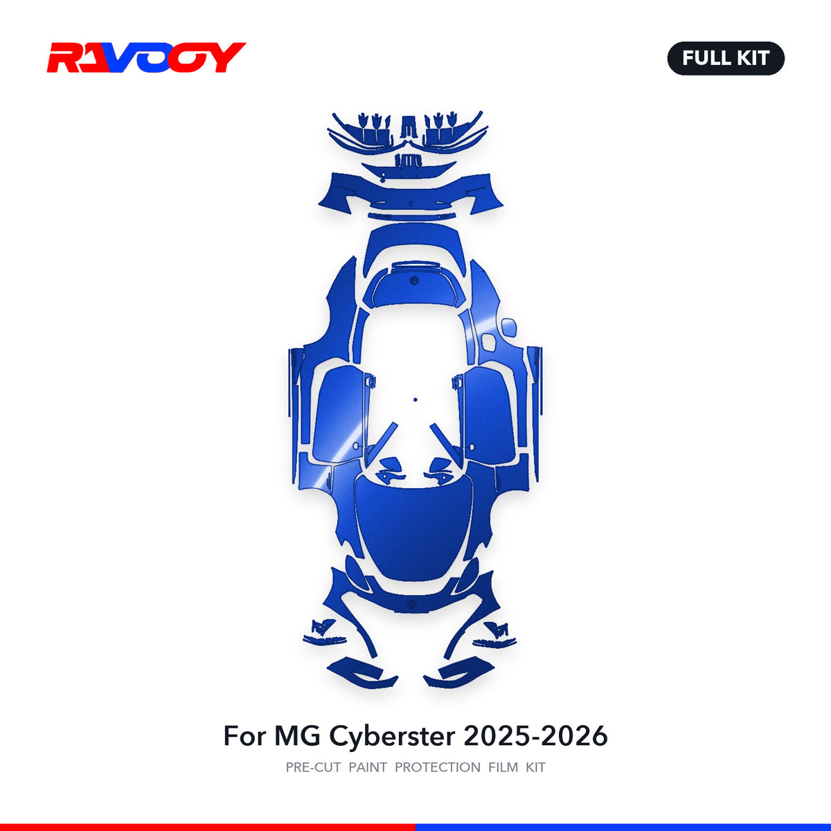 Full vehicle PPF pattern for 2025-2026 MG Cyberster