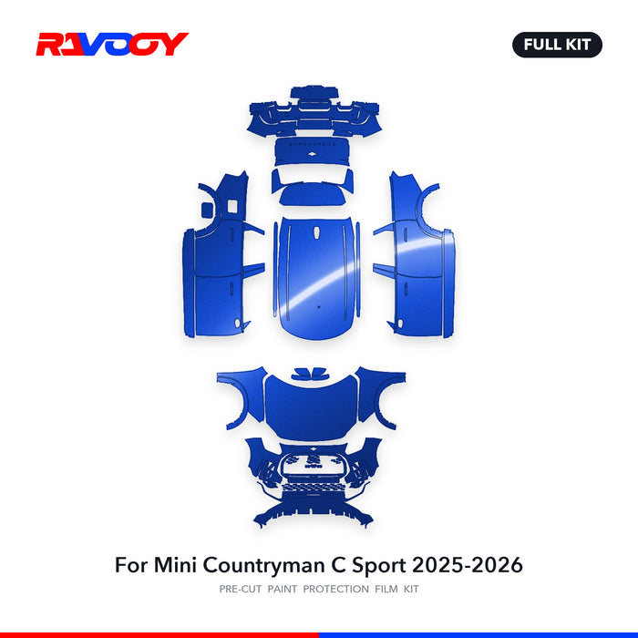 Full vehicle PPF pattern for 2025-2026 Mini Countryman C Sport