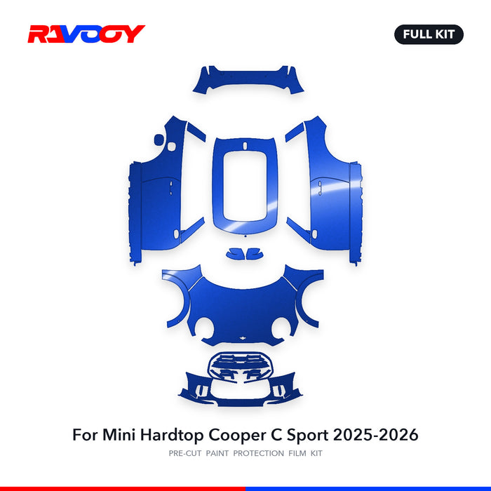Full vehicle PPF pattern for 2025-2026 Mini Hardtop Cooper C Sport