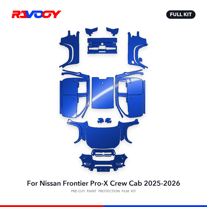 Full vehicle PPF pattern for 2025-2026 Nissan Frontier Pro-X Crew Cab