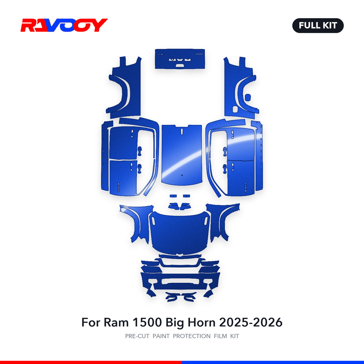 Full vehicle PPF pattern for 2025-2026 Ram 1500 Big Horn