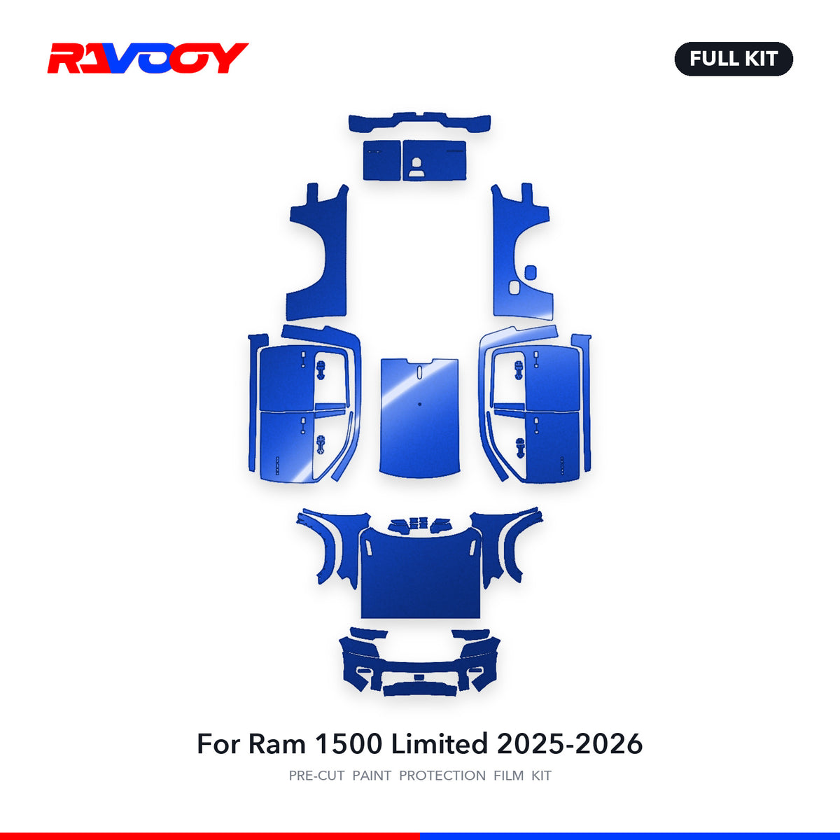 Full vehicle PPF pattern for 2025-2026 Ram 1500 Limited